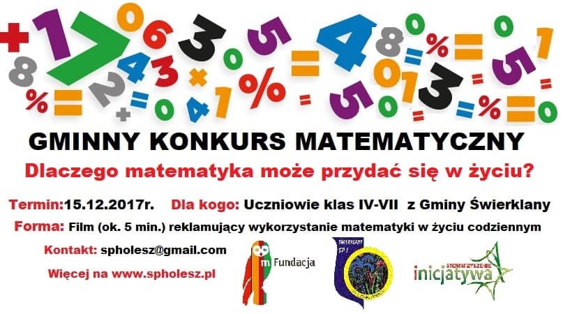 Konkurs filmowy z matematyką dla uczniów klas IV-VII