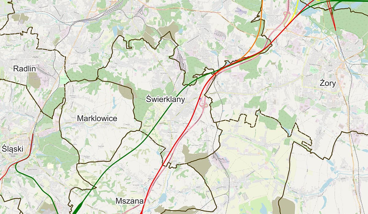 Centralny Port Komunikacyjny – szczegółowe mapy przebiegu linii kolejowej